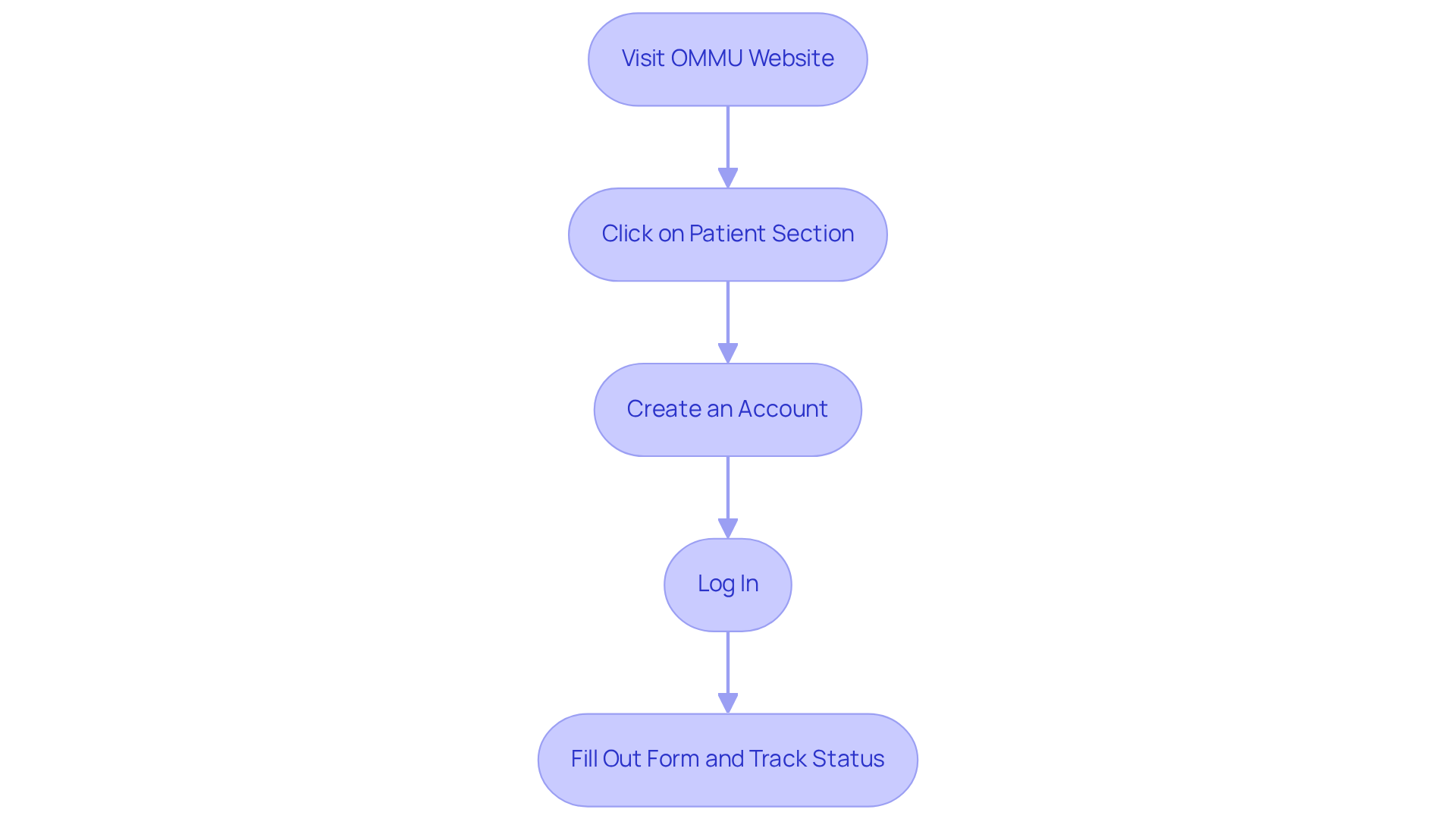 Each box represents a step in the process — follow the arrows to see the order of actions you need to take to successfully navigate the portal. Each box represents a step in the process — follow the arrows to see the order of actions you need to take to successfully navigate the portal.